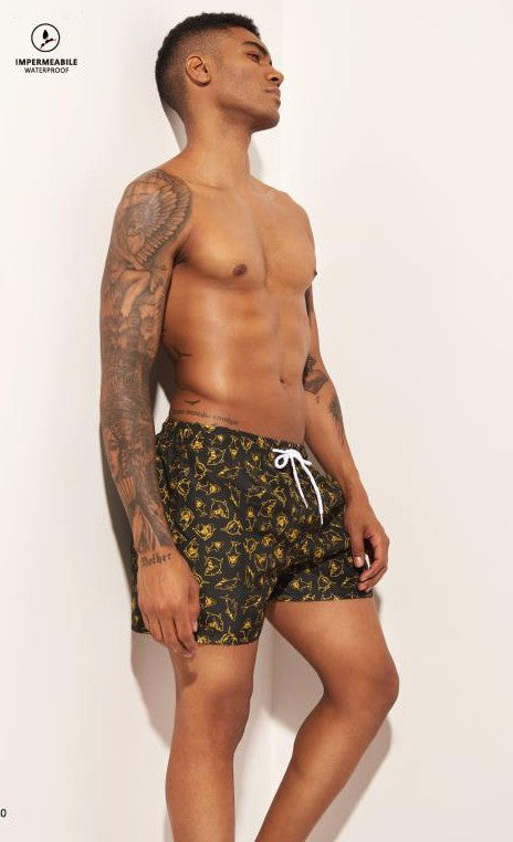 Zwemshort Sharks Black-Yellow