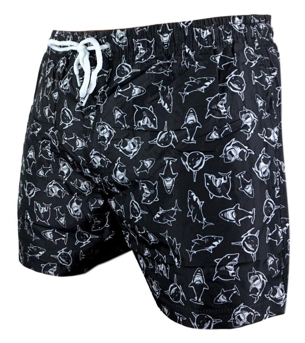 High-quality image of zwemshort sharks black white