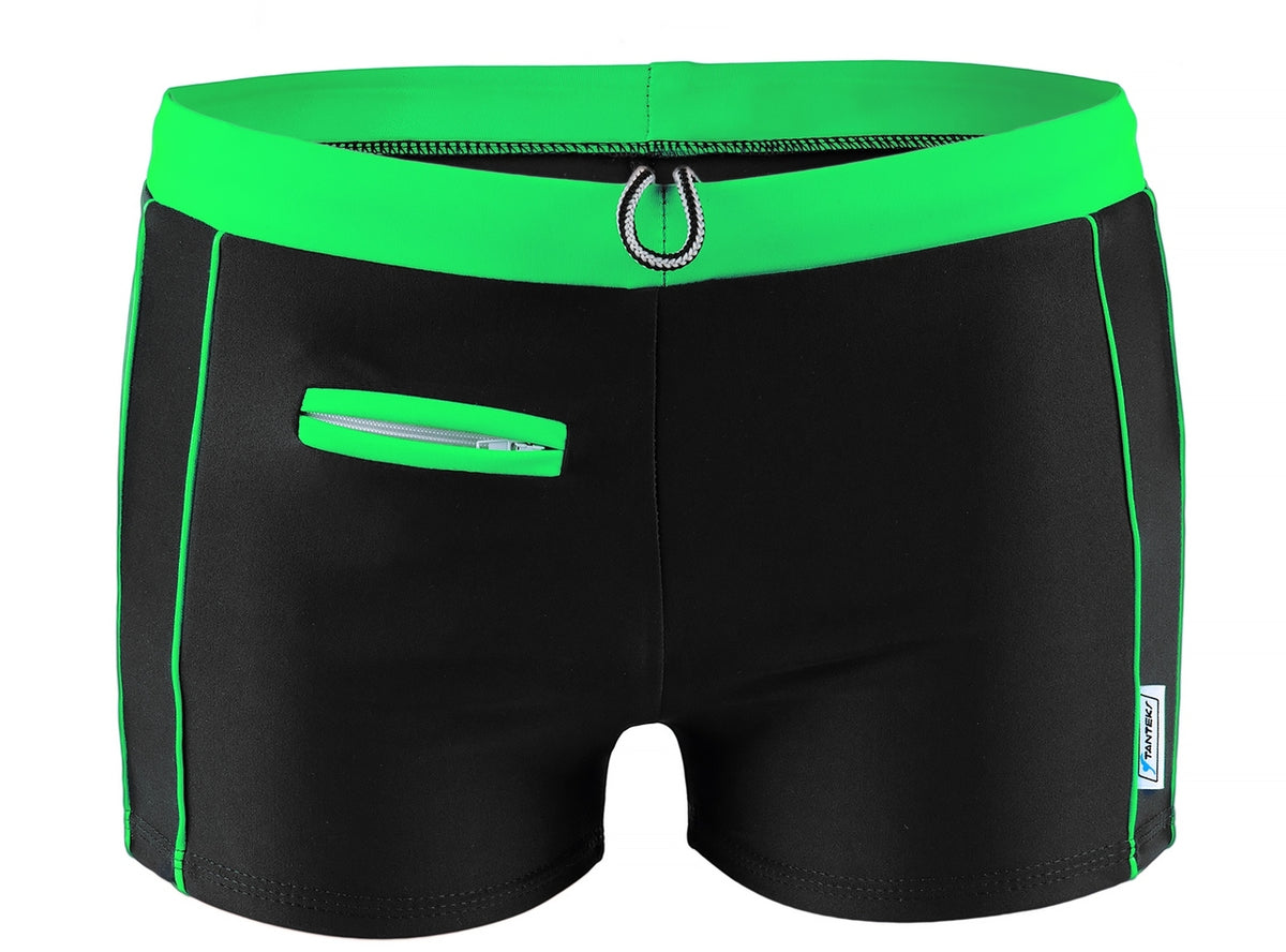 Zwemboxer Monaco Lime met pocket en rits