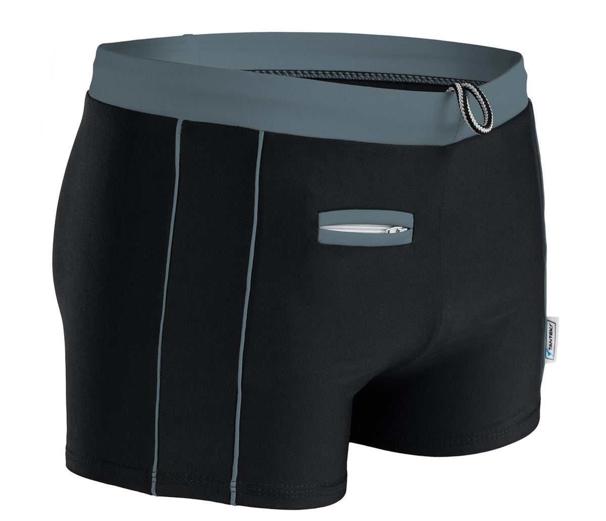 Zwemboxer Monaco Grey met pocket en rits