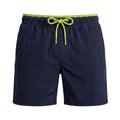 Seersucker Zwemshort Lavos - Donkerblauw / Limegroen