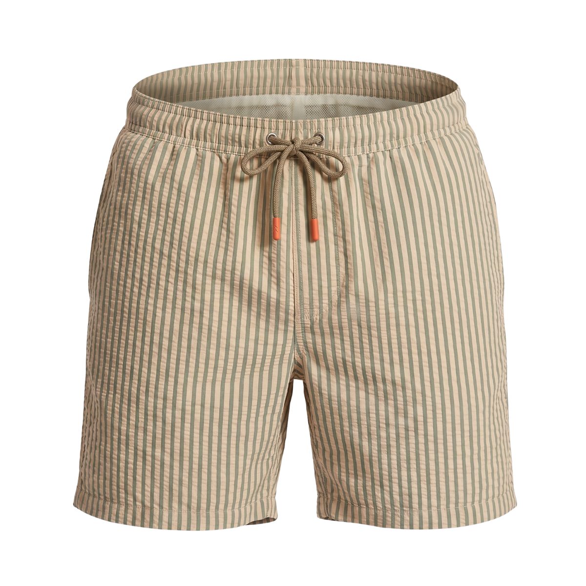 Zwemshort Paros Seersucker - Zand/Saliegroen