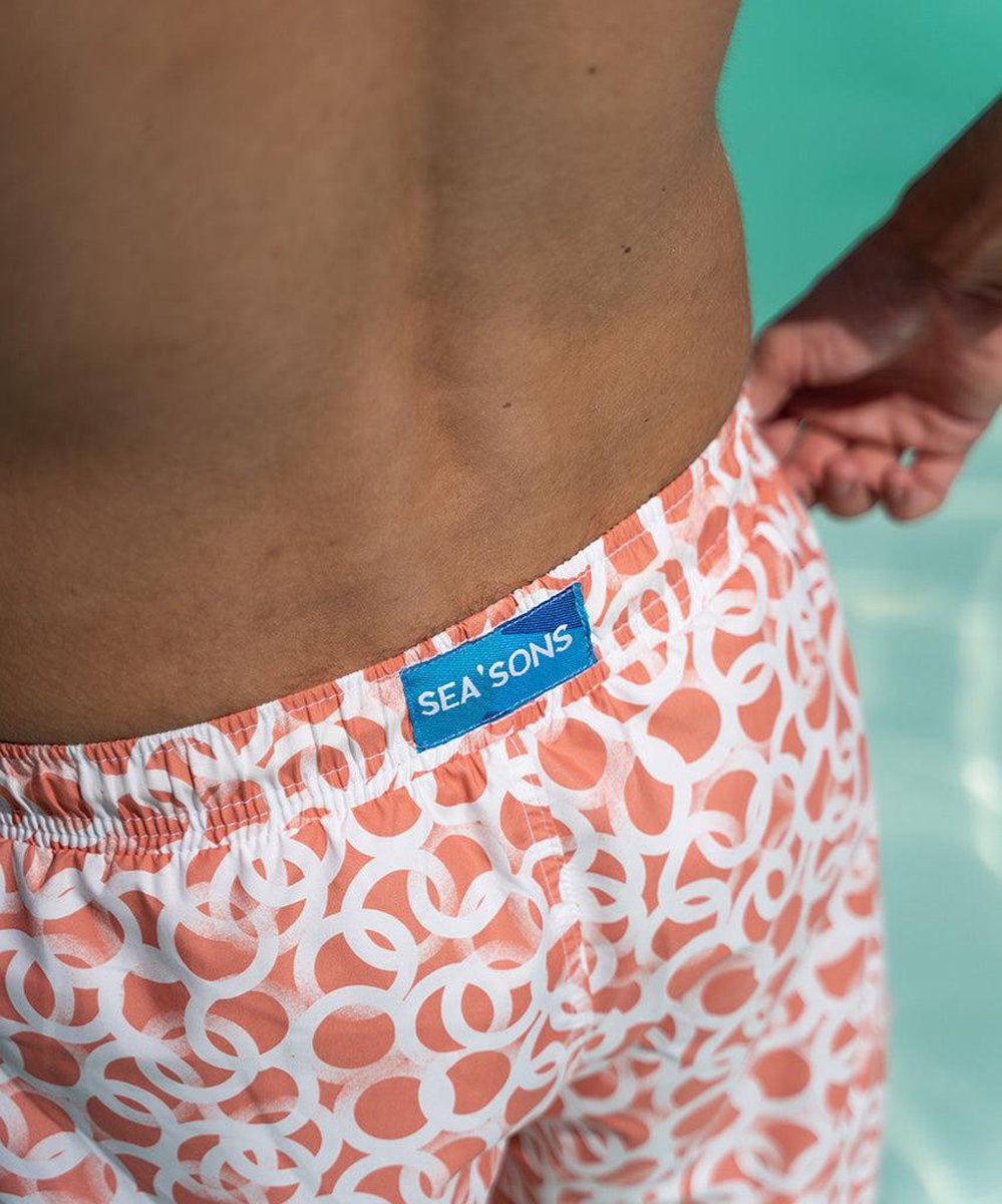 Sea'sons Pattern Swimshort Koraal