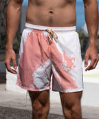 Sea'sons Striped Swimshort Coral White