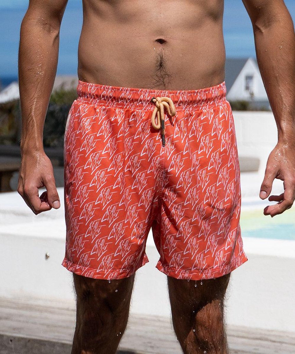 Sea'sons Pattern Swimshort Coral Yellow