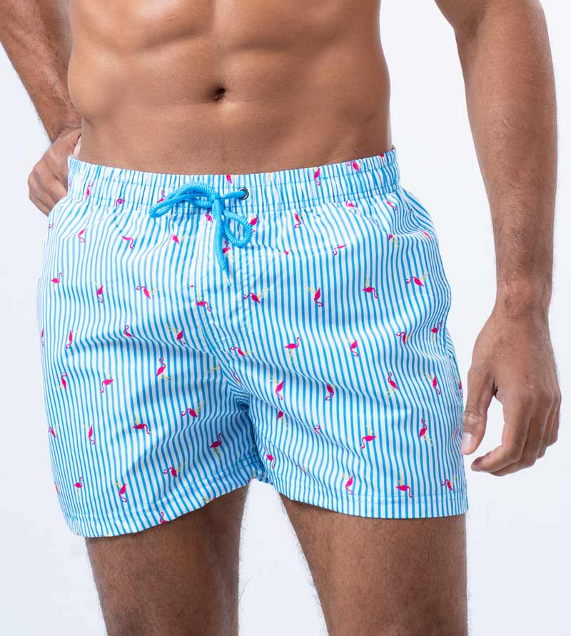 Swimshort Key Largo - LightBlue/White