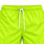 Riviera Retro zwemshort Fresh Lime, limegroen detail van elastische tailleband en wit trekkoord