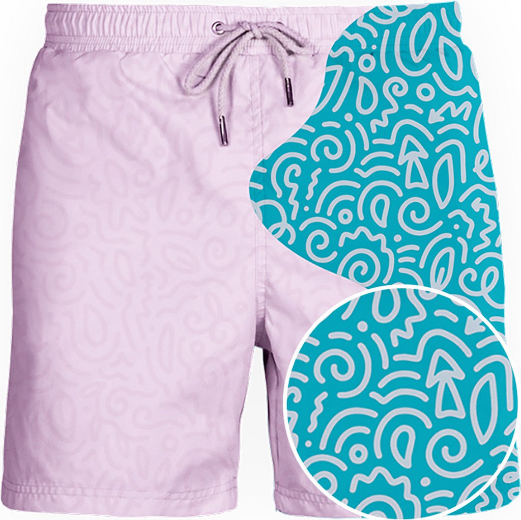 Sea'sons Swimshort Doodle Teal Pink